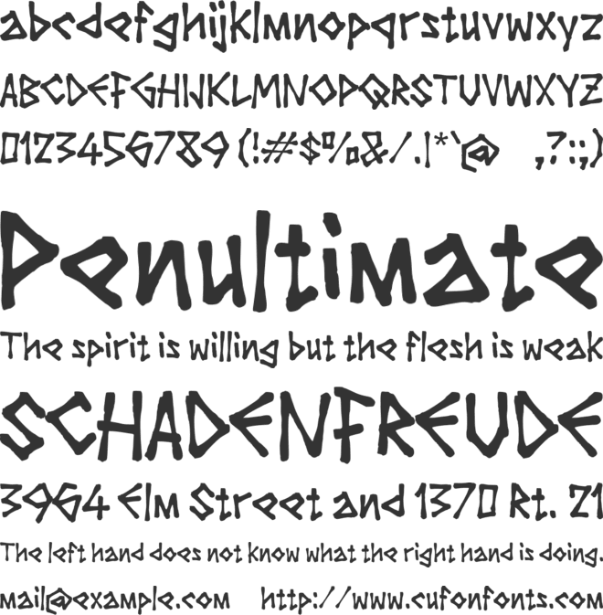 Rabagre font preview