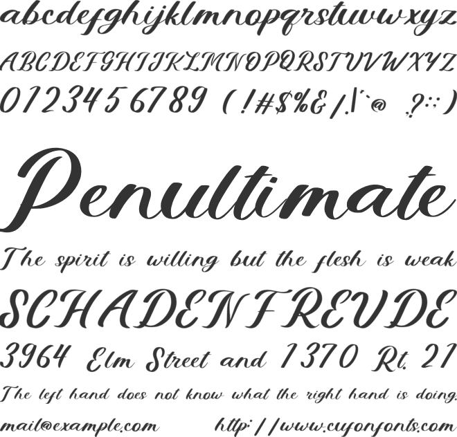 Thalline font preview