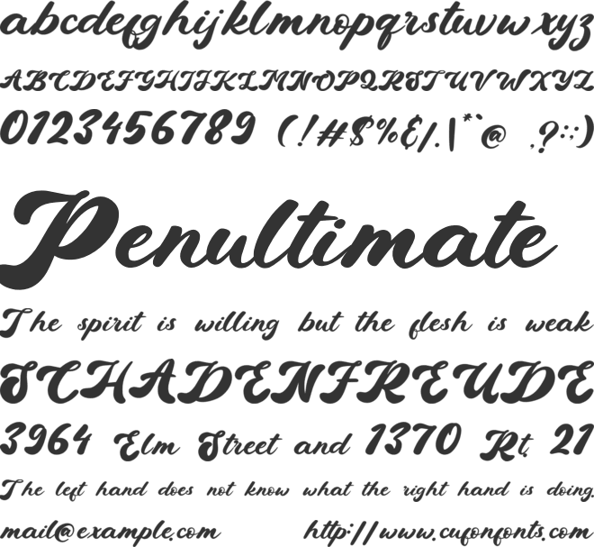 Etthany font preview