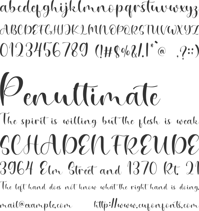 Ochaytte font preview