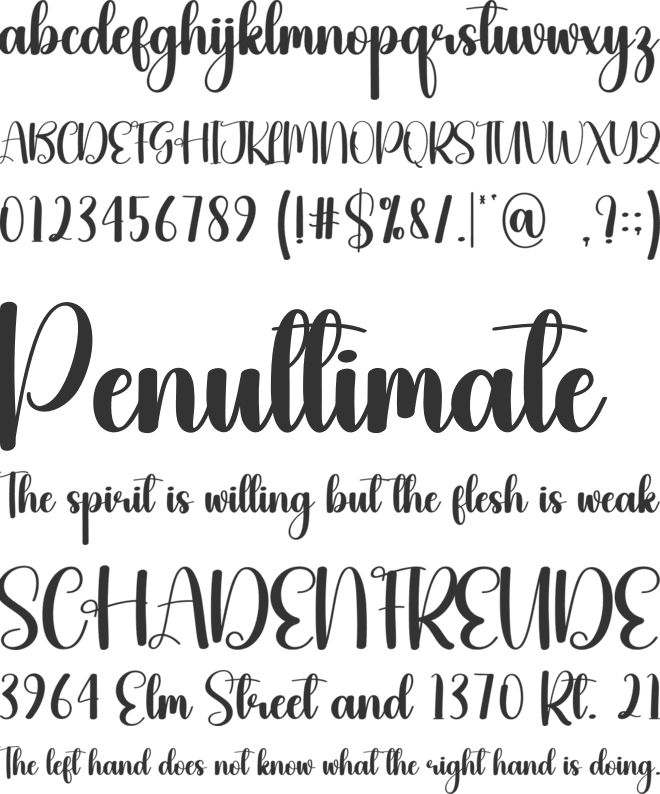 Country font preview