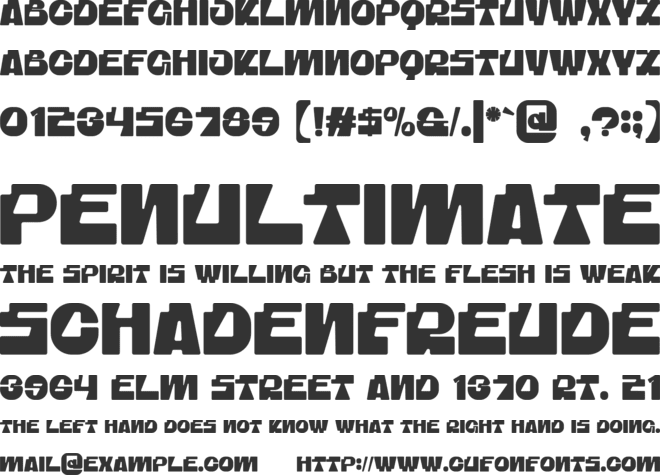 TECRON font preview