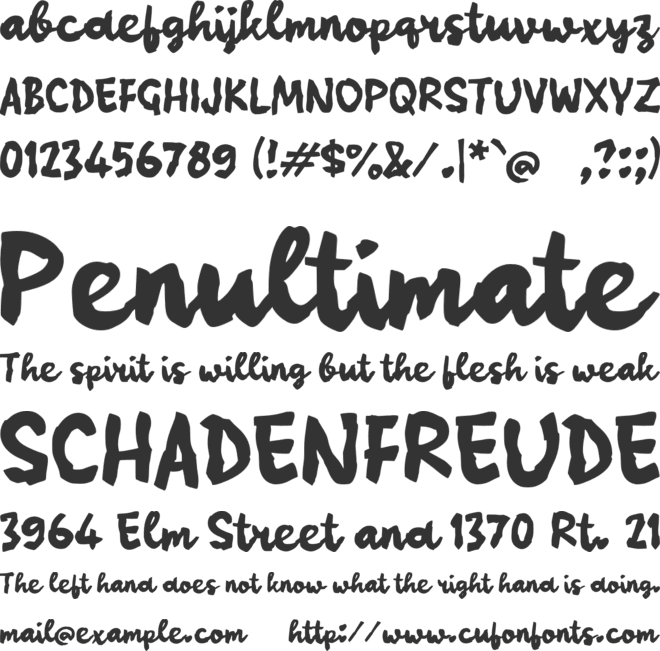 Radia Brush font preview