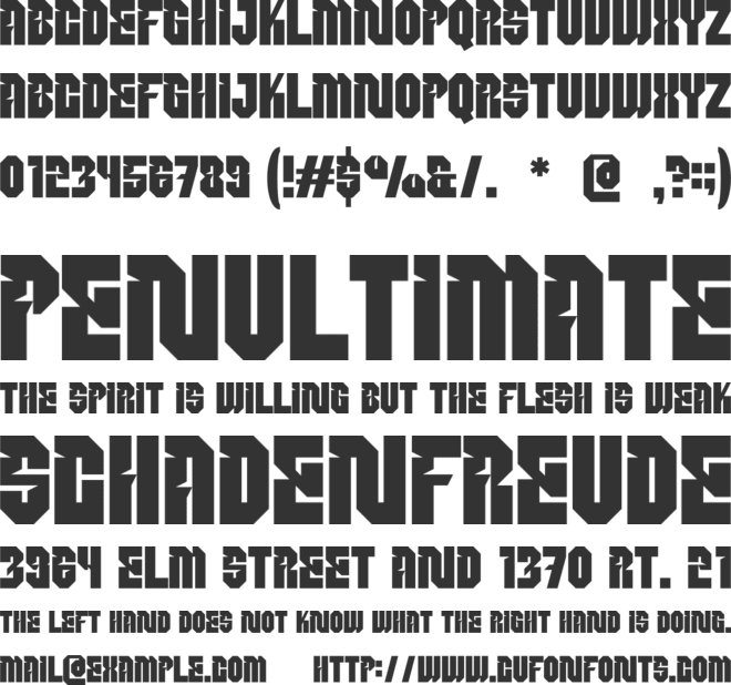 METANA font preview