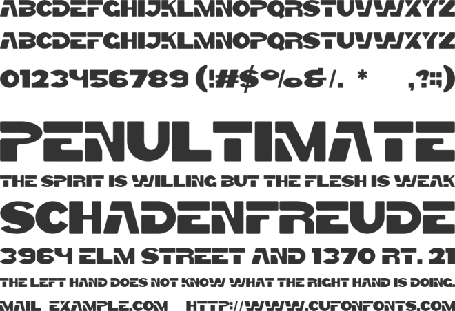 ZOYAM font preview