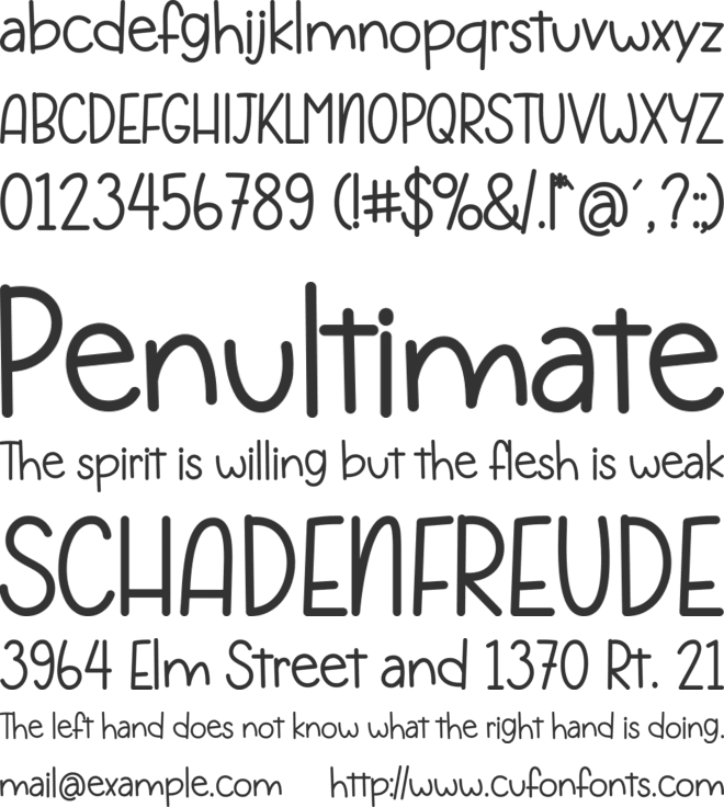 Merry Notes font preview