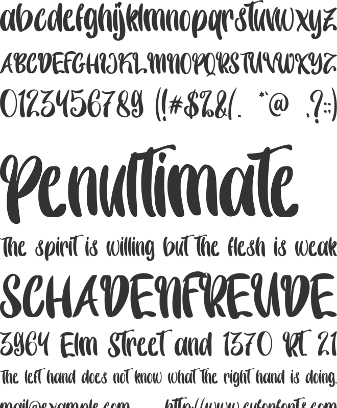 Luvore font preview