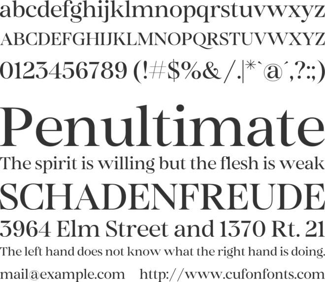 Bailsun Serif font preview