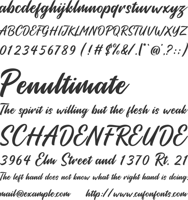 Artedas font preview