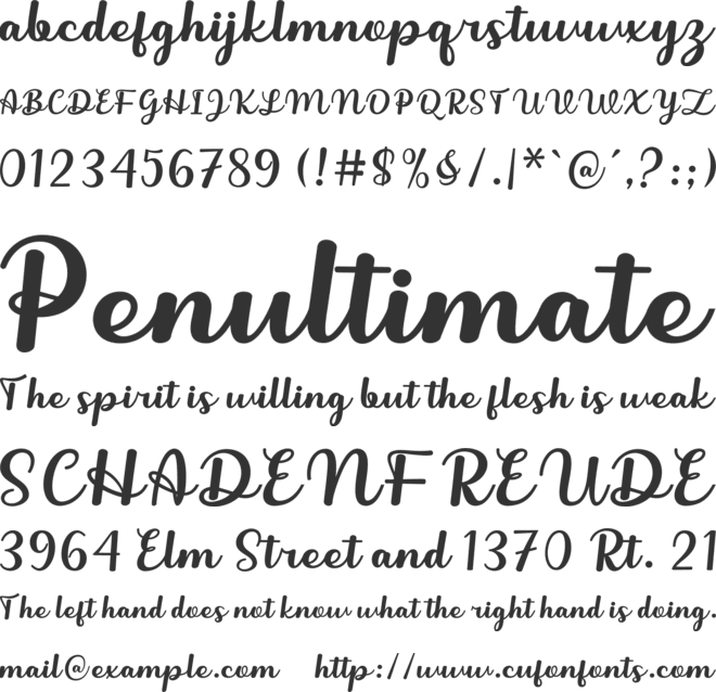 Angoline font preview