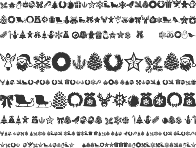 Wonderful Christmas Symbols font preview