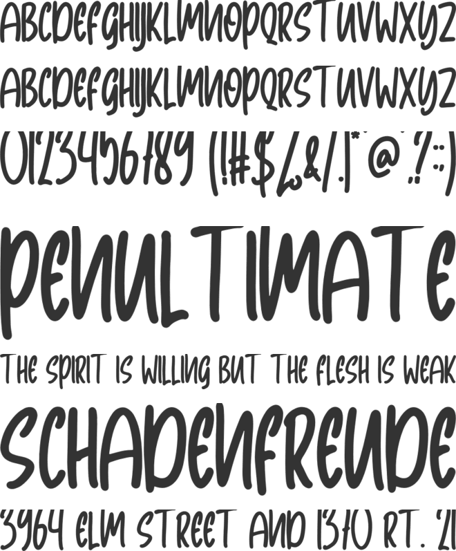 Yumase font preview