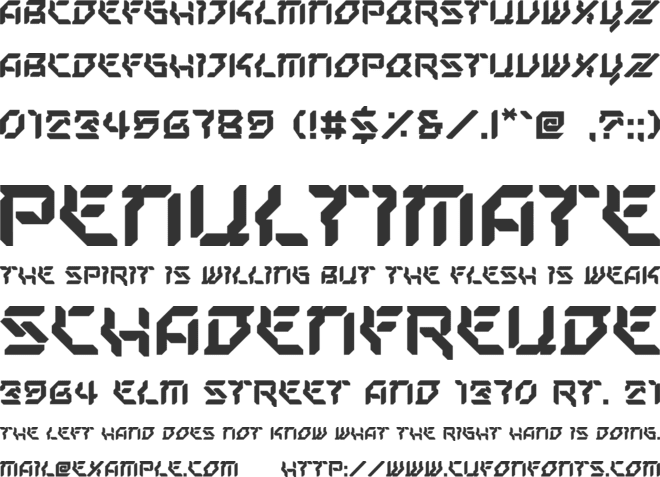 Sencro font preview