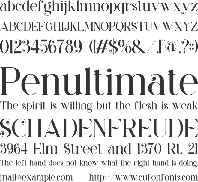 Milleka font preview