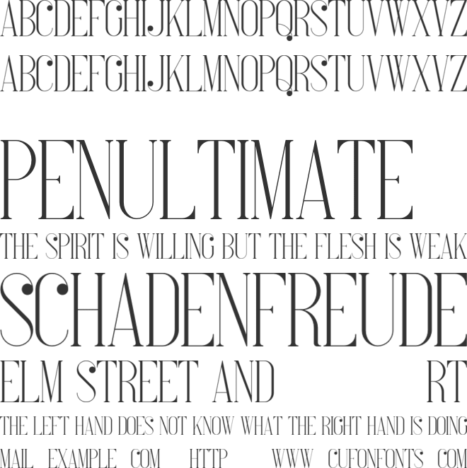 French font preview