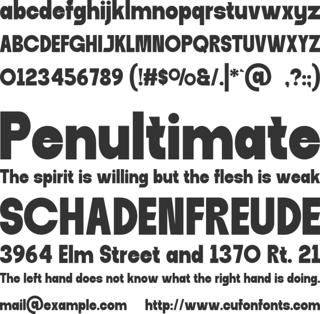 UNIBILE font preview