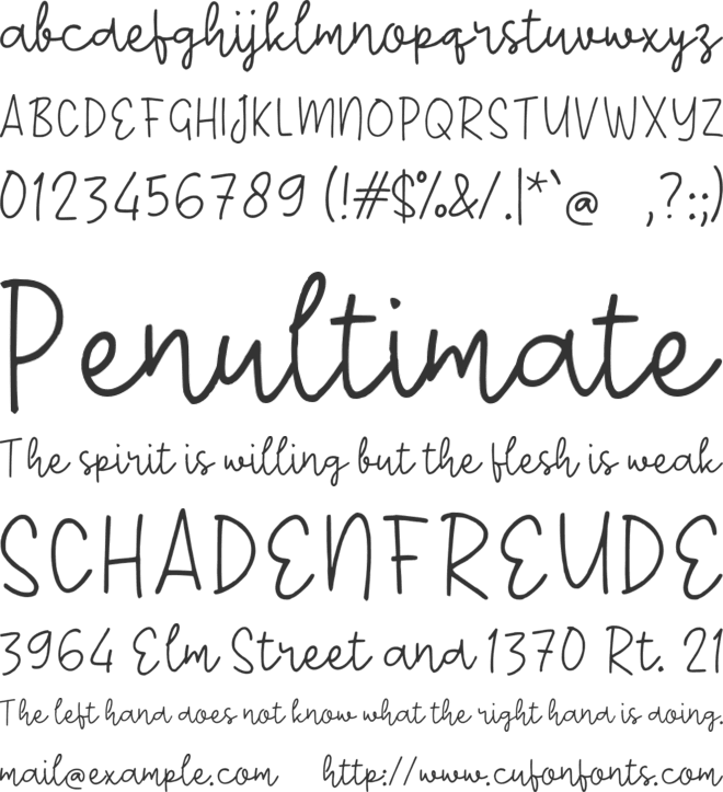 Rabacy Happy font preview