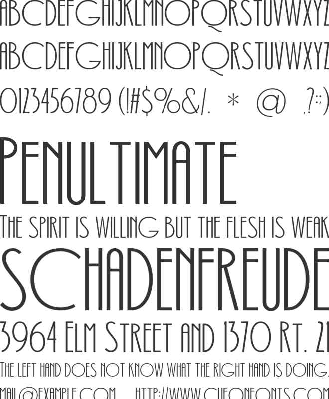 Decondol font preview