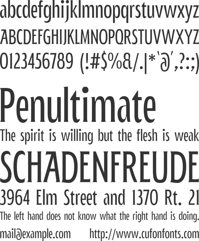 Patimura Condensed font preview