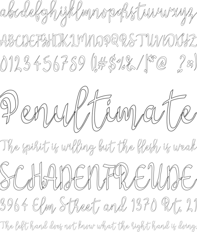 Syukury font preview