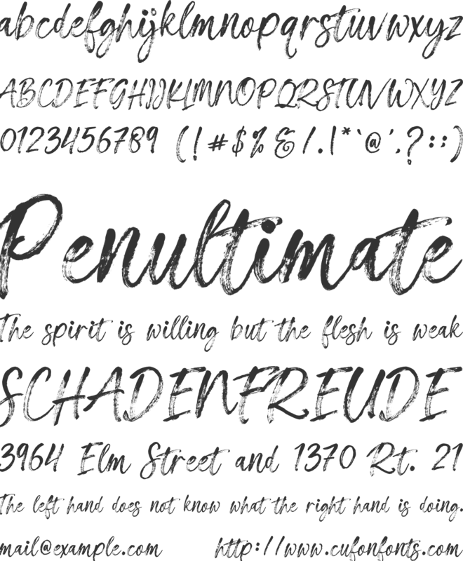 Sorelina font preview