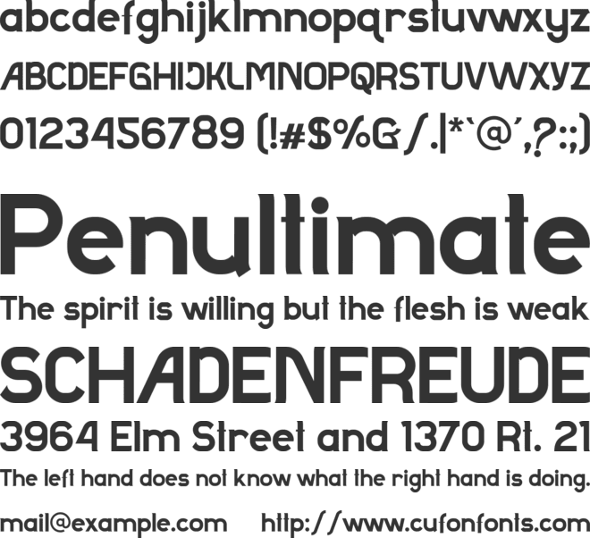 Lightes font preview