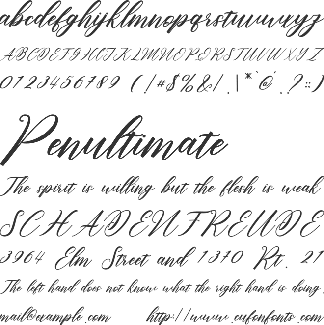 Linda Script font preview