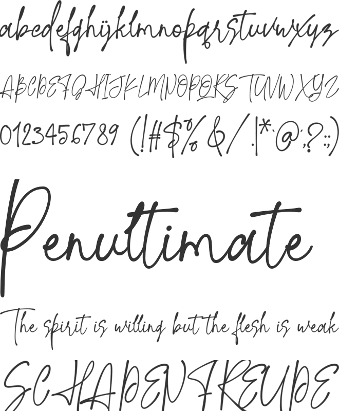 Parttime font preview