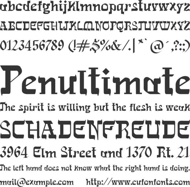 Almost Hebrew font preview