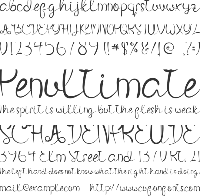 Romanttica Citty font preview