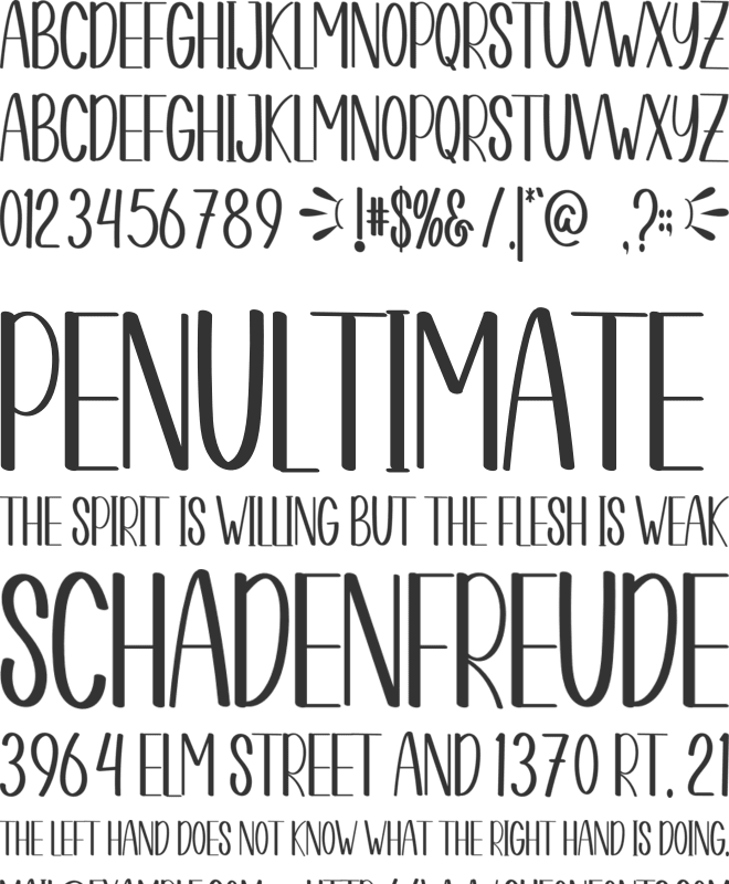 PLAYFUL CUTE font preview