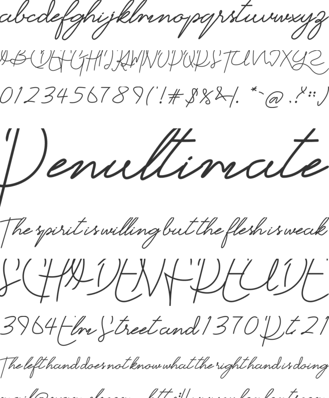 Tisarellia font preview