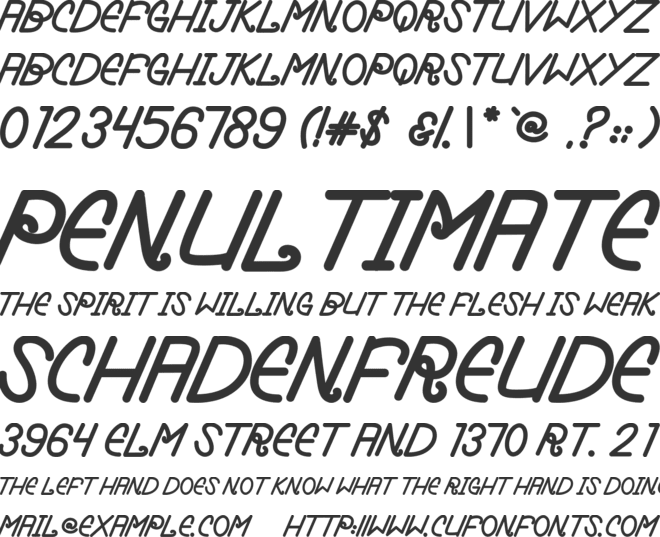 The Maenstream font preview