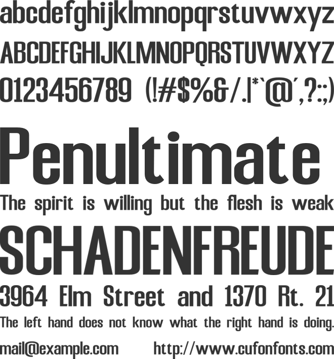 SANGUARD font preview