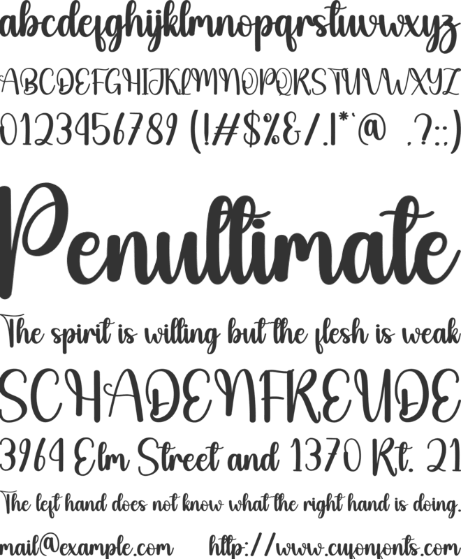 Garland font preview