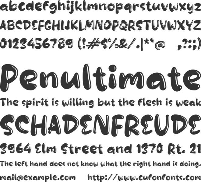 Sablobe font preview