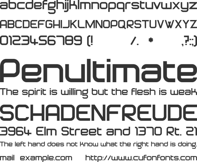 Pentagra font preview