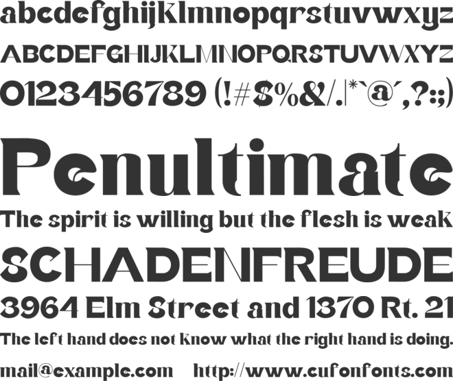 Angina Display font preview