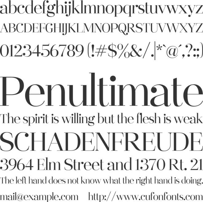 Destine font preview