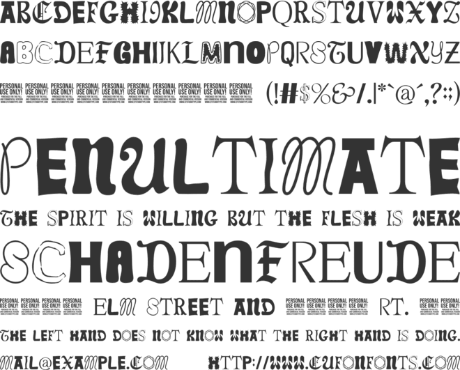 Weirdy - Personal Use font preview