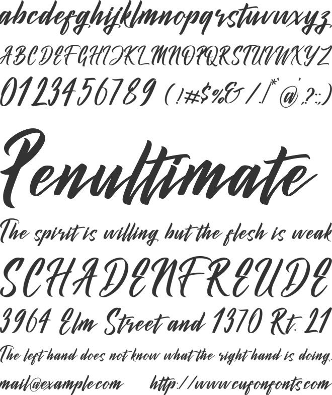 Marbella font preview