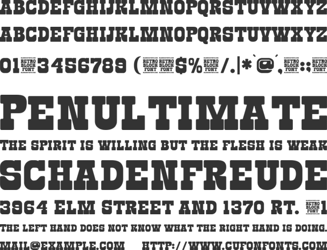 Retro Block font preview