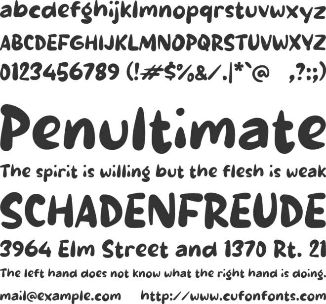 Sazigone font preview