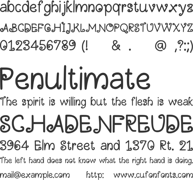 Ni Curl font preview