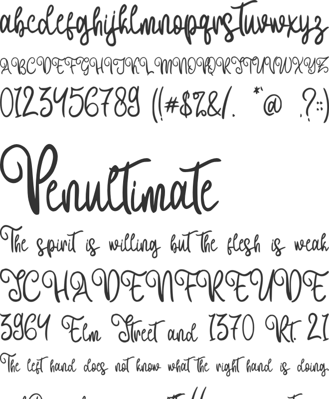 Hearttum font preview