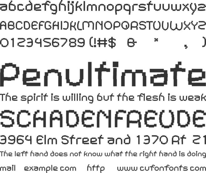 Roinert Pixels font preview