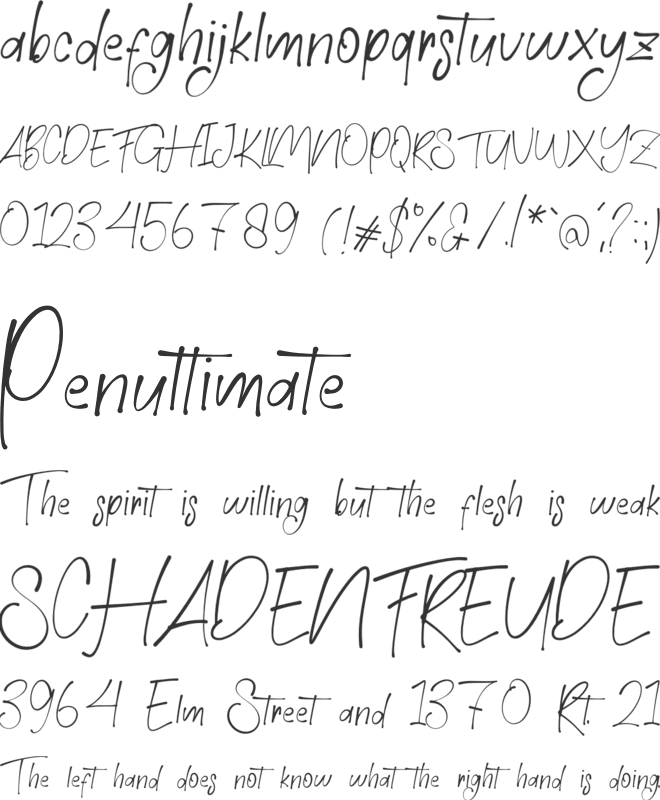 Timeless Handwriten font preview