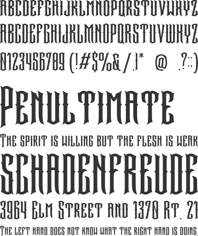 Darksad font preview