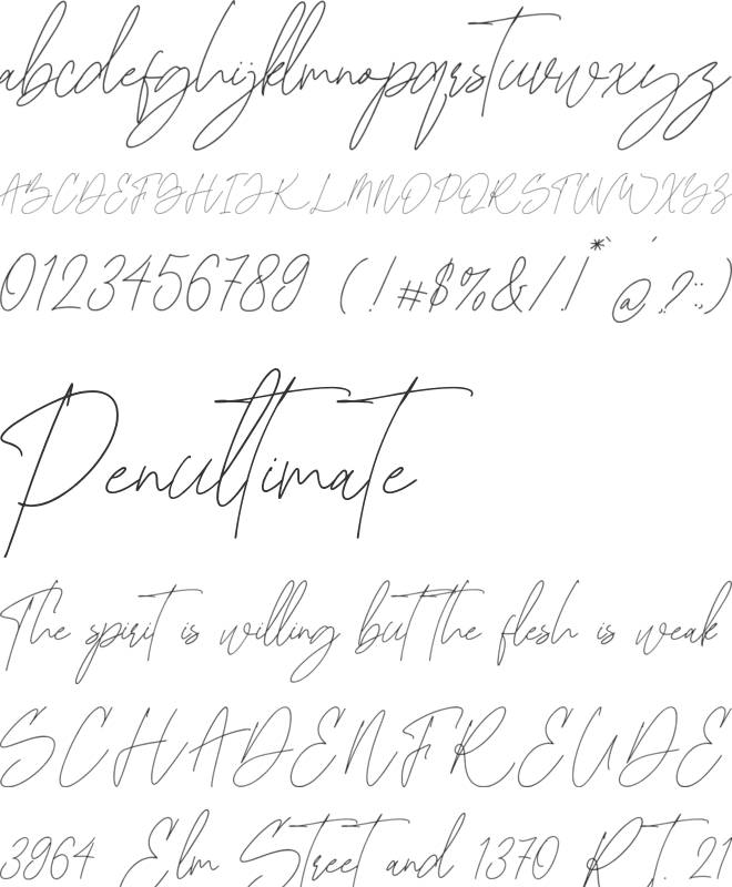 Bhaqellie font preview