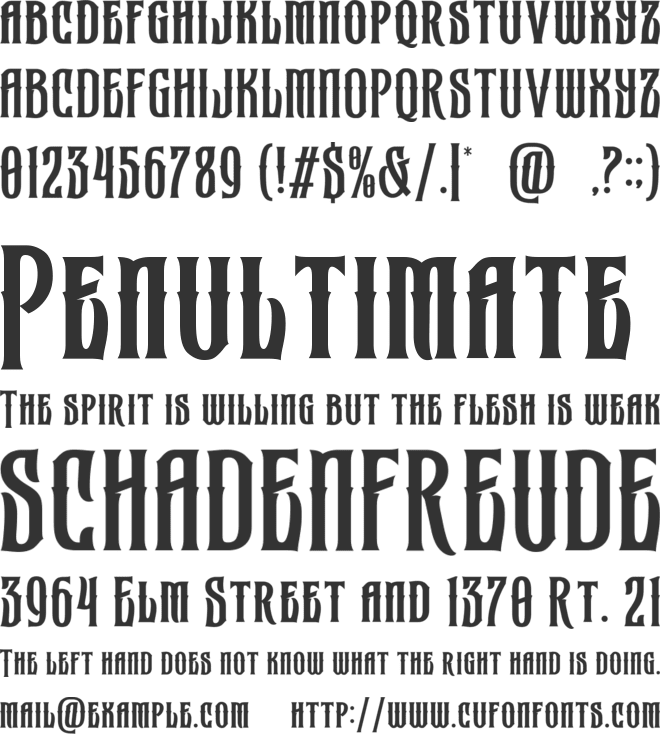 Gromega font preview